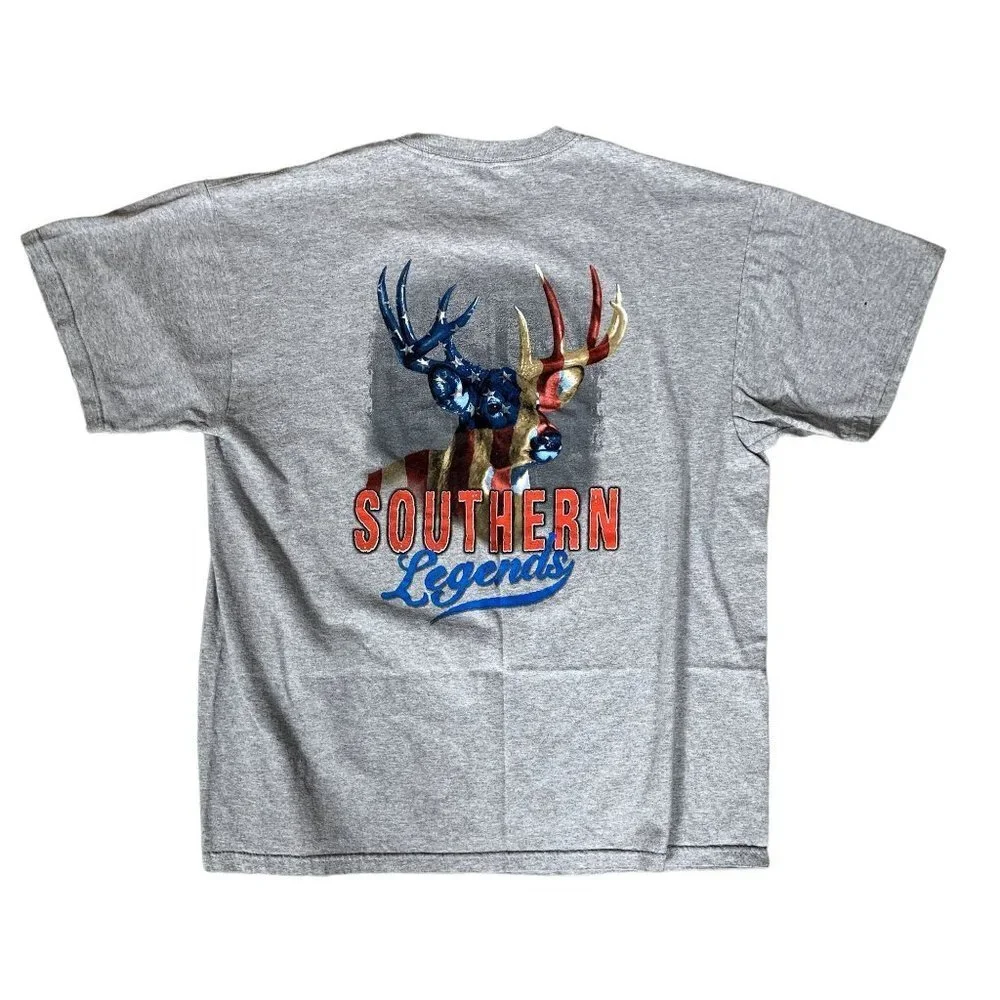 Southern Legends Patriotic‎ Buck Grey T-Shirt Size XL